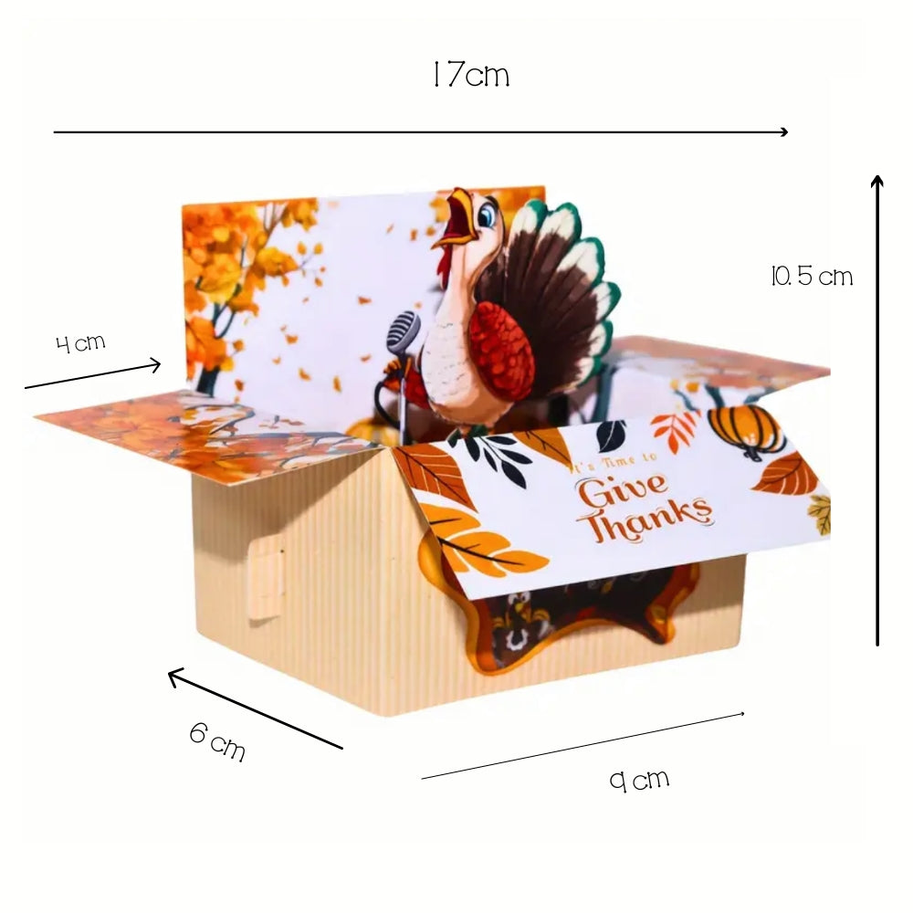 POP-UP 3D Greeting Card (Thanksgiving) - It's Time to Give Thanks