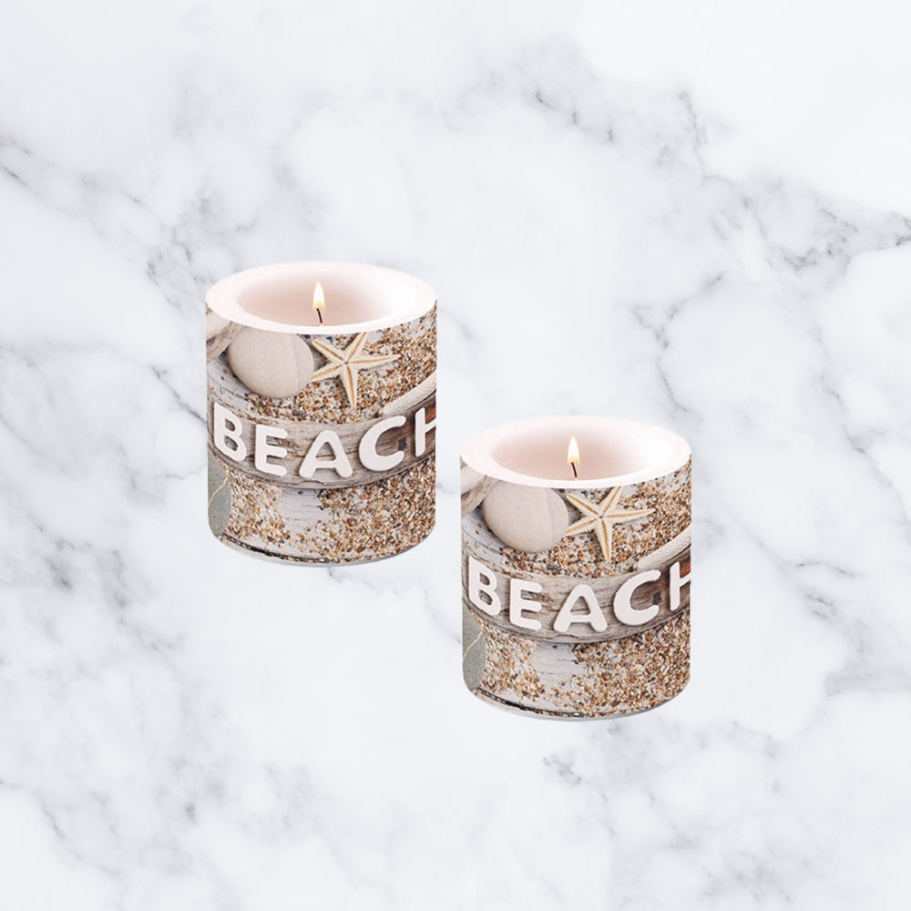 Designer Candles Set - Beach Wood (Set of 2)