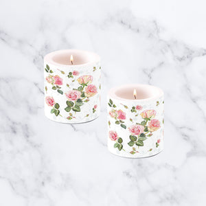 Designer Candles Set - Rosie White (Set of 2)