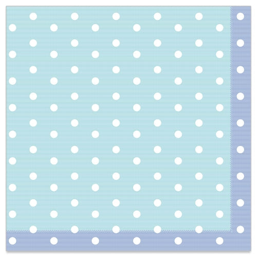
                
                    Load image into Gallery viewer, Lunch Napkin - Dots (Blue with border)
                
            