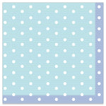 Lunch Napkin - Dots (Blue with border)