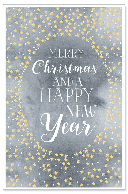 Greeting Card (Christmas) - Christmas Night Sky with Stars