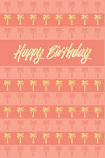 Greeting Card (Birthday) - Palm Trees Birthday CORAL