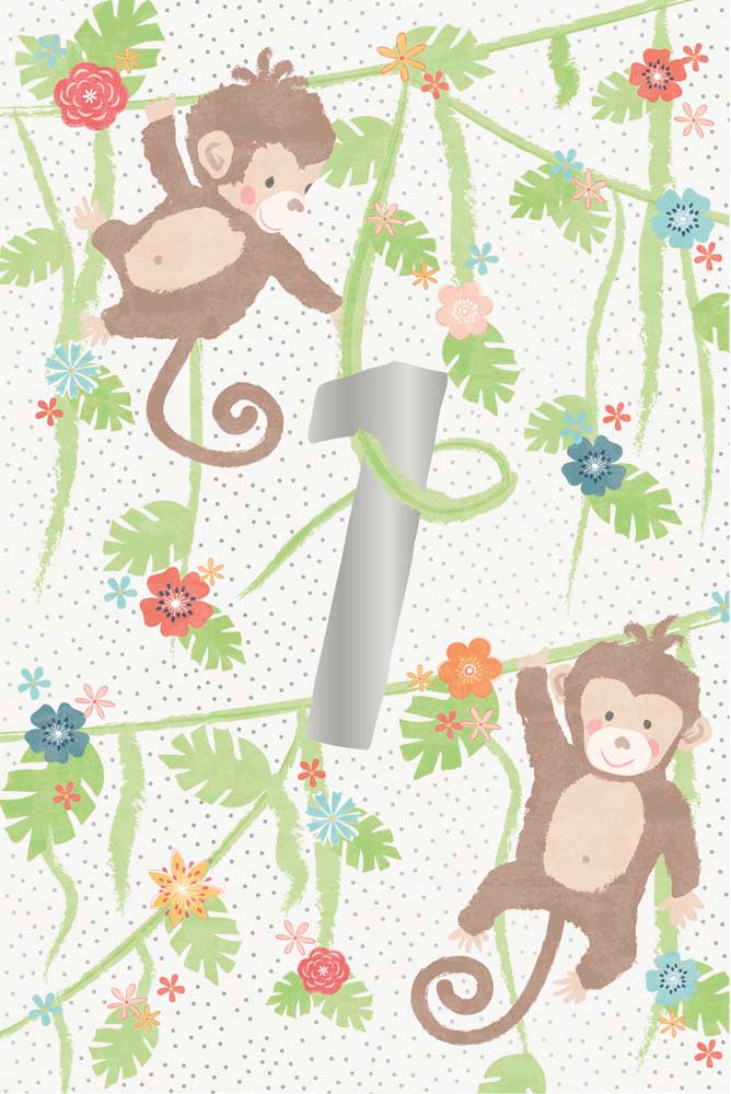 Carte de voeux (Bébé) - Baby Monkeys ONE