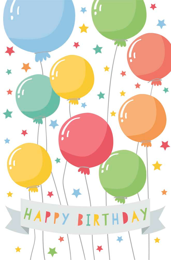 Carte de voeux (anniversaire) - Anniversaire plein de ballons (lenticulaire)