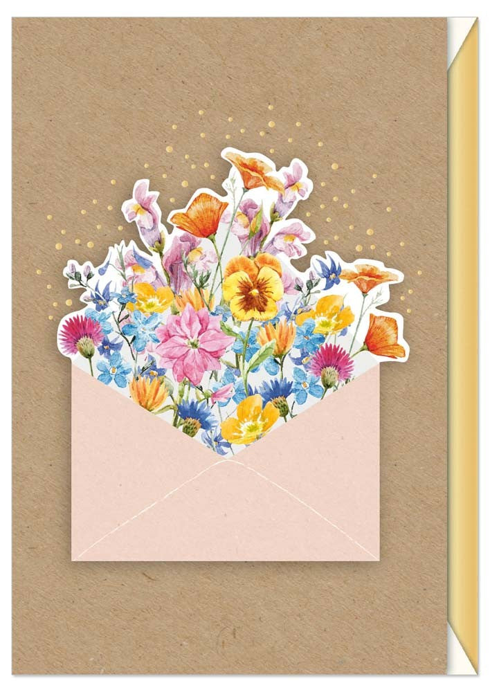 Greeting Card (All Occasions) - 3D Envelope with Flowers (Organics)