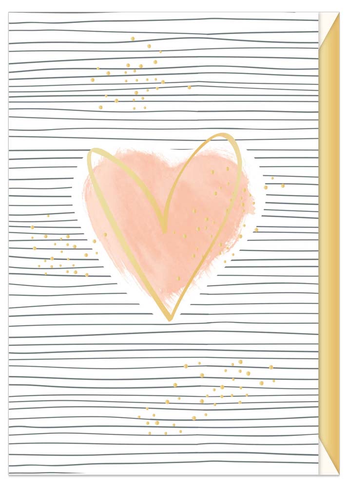 Greeting Card (Love) - Modern Heart on Stripes