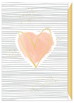 Carte de Voeux (Amour) - Coeur Moderne sur Rayures