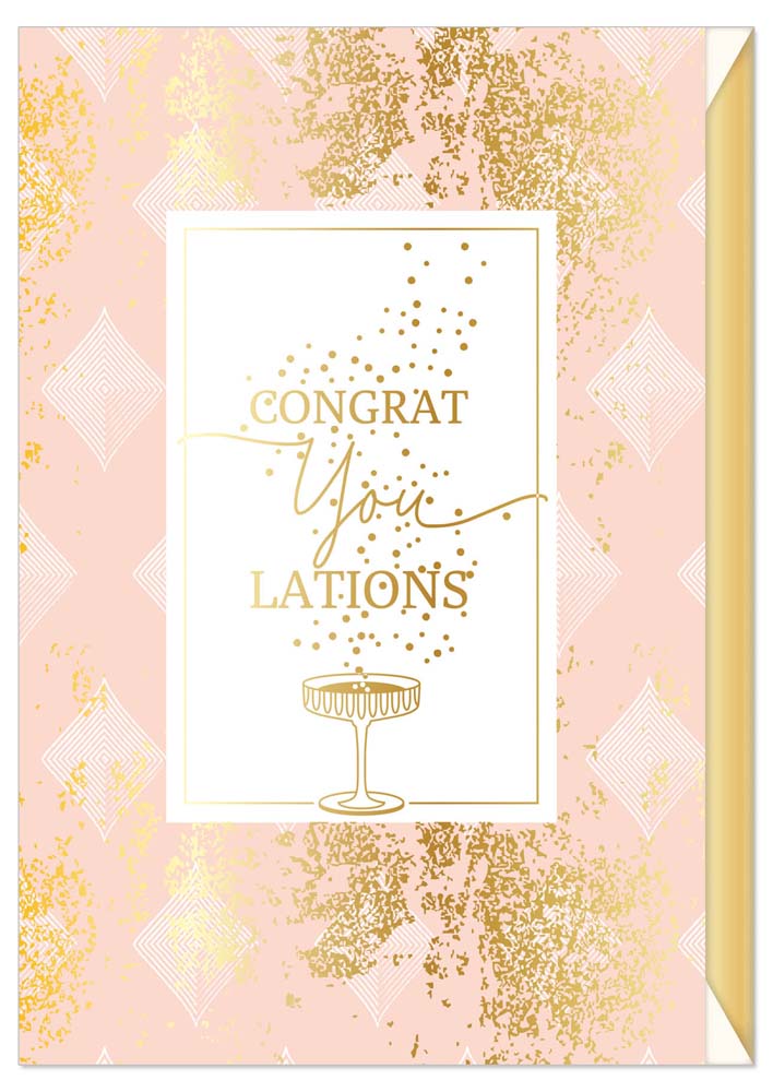 
                
                    Load image into Gallery viewer, Greeting Card (All Occasions) - Congrat-YOU-lations Gold Dust on PINK
                
            
