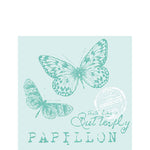 Cocktail Napkin - PAPILLON AQUA