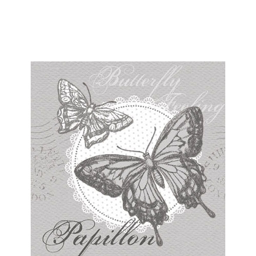 Cocktail Napkin - Butterfly Feeling GREY