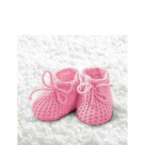 
                
                    Load image into Gallery viewer, Cocktail Napkin - Baby Girl Booties
                
            