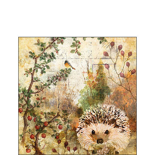 Cocktail Napkin - Autumn Hedgehog