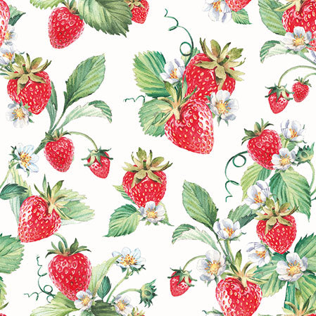 Cocktail Napkin - Garden Strawberries