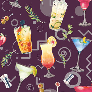 
                
                    Load image into Gallery viewer, Cocktail Napkin - Cocktail Party Aubergine
                
            