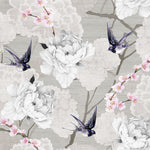 Cocktail Napkin - Oriental Flowers Grey