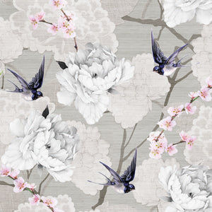 
                
                    Load image into Gallery viewer, Cocktail Napkin - Oriental Flowers Grey
                
            