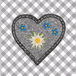 Cocktail Napkin - Edelweiss Heart Grey