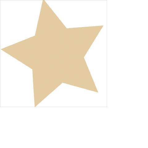 Cocktail Napkin - Large Star GOLD on WHITE