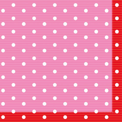 
                
                    Load image into Gallery viewer, Lunch Napkin - Polka dot Frame PINK
                
            