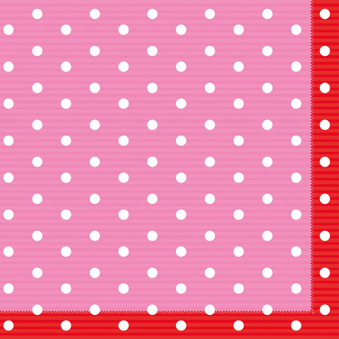 Lunch Napkin - Polka dot Frame PINK