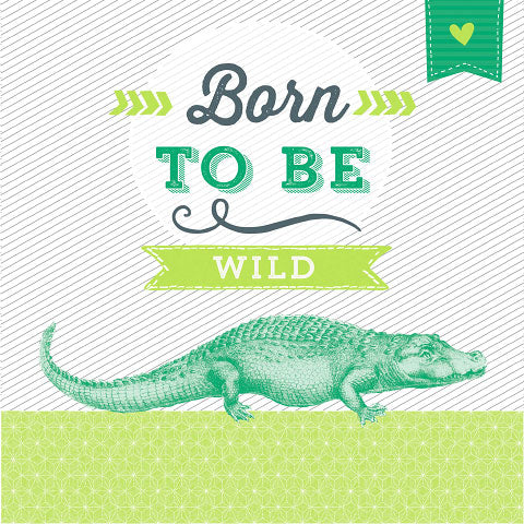 
                
                    Load image into Gallery viewer, Lunch Napkin - Born to be Wild (Crocodile GREEN)
                
            