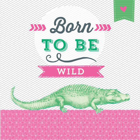 
                
                    Load image into Gallery viewer, Lunch Napkin - Born to be Wild (Crocodile PINK)
                
            