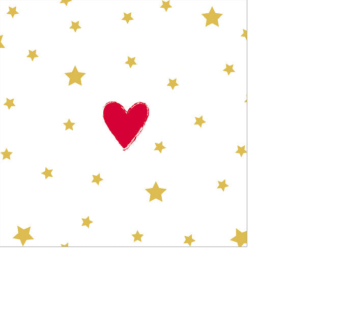 Cocktail Napkin - Heart and Stars