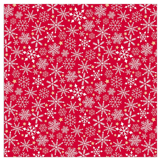 Lunch Napkin - Snowflakes All Over RED