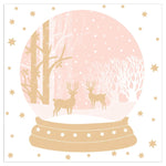 Lunch Napkin - Winterscene Snowglobe PINK