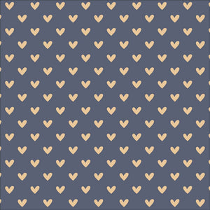 Lunch Napkin - Mini Hearts GOLD on DARK GREY