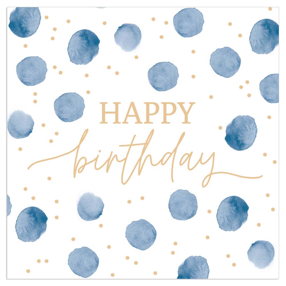 
                
                    Load image into Gallery viewer, Lunch Napkin - Happy Birthday Dots NAVY
                
            