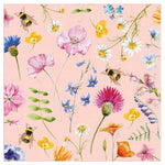 Lunch Napkin - Flowers and Bees ROSE