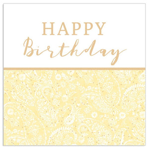 Lunch Napkin - Happy Birthday Floral Pattern YELLOW