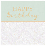 Lunch Napkin - Happy Birthday Floral Pattern GREEN