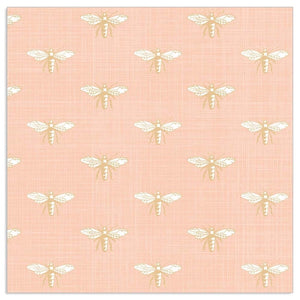 Lunch Napkin - Bees Pattern PEACH