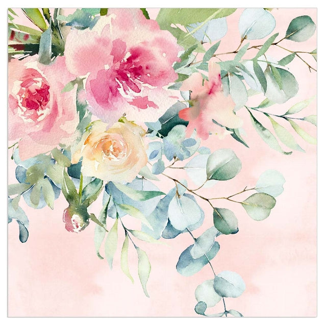 
                
                    Load image into Gallery viewer, Lunch Napkin - Lovely Painted Flowers ROSE
                
            