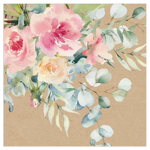 Lunch Napkin - Lovely Painted Flowers (ORGANICS)