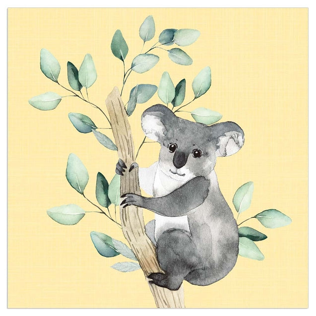 Lunch Napkin - Cute Koala YELLOW