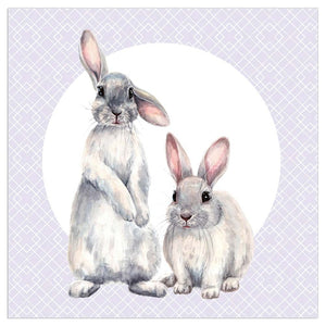 
                
                    Load image into Gallery viewer, Lunch Napkin - Cute Bunnies LILAC
                
            