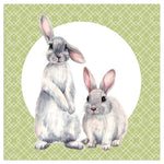 Lunch Napkin - Cute Bunnies GREEN