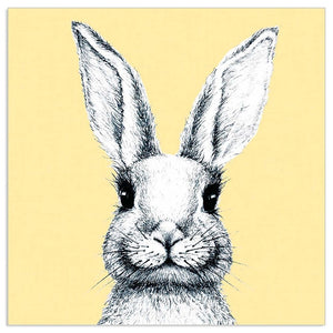 Lunch Napkin - Sketch Bunny YELLOW