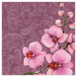 Lunch Napkin - Lovely Orchids BURGUNDY