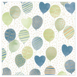 Lunch Napkin - Fun Birthday Balloons BLUE/GREEN