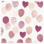 Lunch Napkin - Fun Birthday Balloons PINK/MAUVE