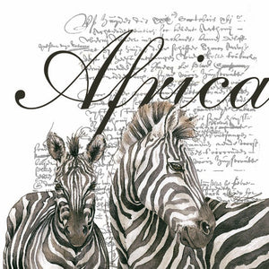 Lunch Napkin - Africa WHITE