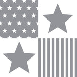 Lunch Napkin - Star Stripes GREY