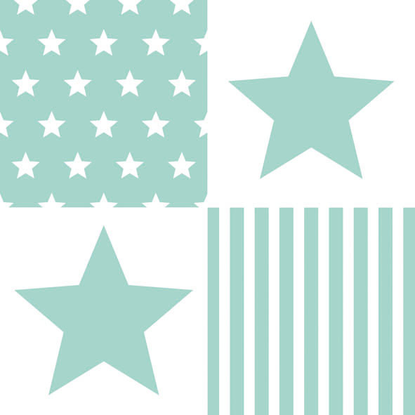 
                
                    Load image into Gallery viewer, Lunch Napkin - Star Stripes AQUA
                
            