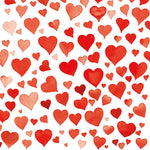 Lunch Napkin - Colourful Hearts RED