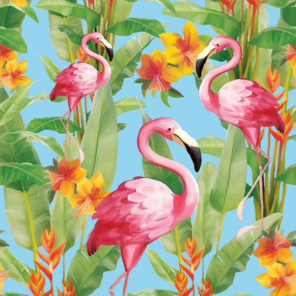 Lunch Napkin - Flamingos AQUA